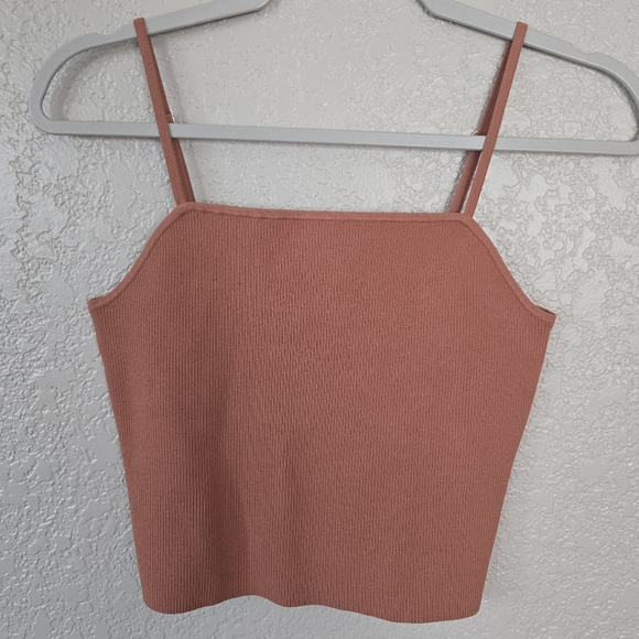 A.L.C. Greer twist-front ribbed-knit top with tank bolero brown M - Picture 6 of 13
